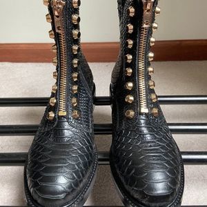 JEFFREY CAMPBELL Women Tonette Leather Combat Boots - NEW NWOB